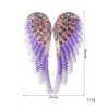 broche de asas de anjo de cristal