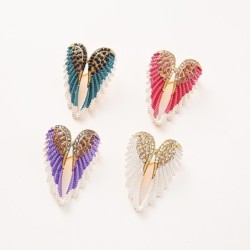 broche de asas de anjo de cristal