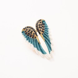 broche de asas de anjo de cristal