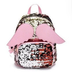 Mini mochila de lantejoulas - com asas de anjo