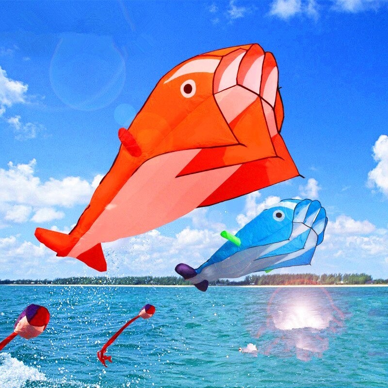 Baleia gigante - golfinho - sem moldura - pipa de praia com linha - 2 metros