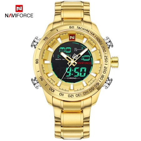 NAVIFORCE - relógio esportivo masculino - digital - Quartzo - à prova d'água - aço inoxidável