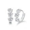 Small round earrings - flowers / zirconia - 925 sterling silverEarrings
