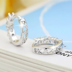 Round crystal earrings - 925 sterling silverEarrings
