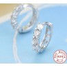 Brincos redondos de cristal - prata de lei 925