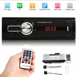 Auto-rádio Bluetooth - 1 DIN - USB - RCA - FM - MP3 - AUX - com comando à distância