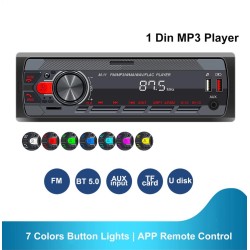 Rádio do carro - 1 Din - Bluetooth - AUX - USB - controle remoto