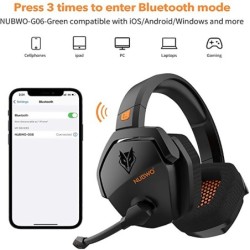 NUBWO G06 - 2.4GHz - 3.5mm - gaming headphones - wireless headset - Bluetooth - noise reduction - with microphoneHeadsets