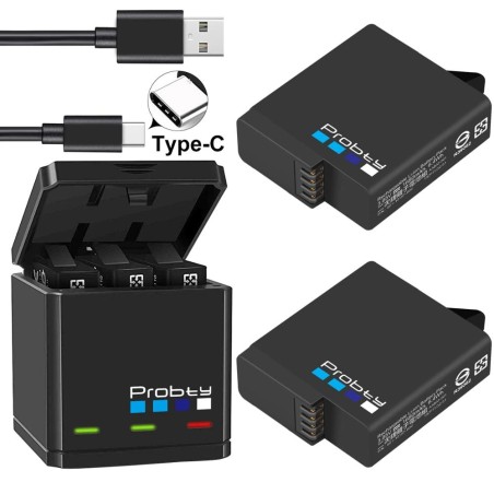 Bateria de iões de lítio de 1680mAh - com carregador - para GoPro Hero 5/6/7