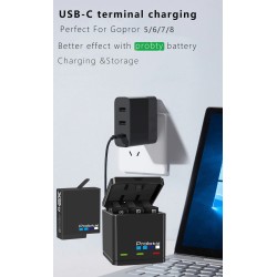 Bateria de iões de lítio de 1680mAh - com carregador - para GoPro Hero 5/6/7