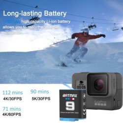 BATMAX - bateria de iões de lítio de 1780mAh - com carregador - para GoPro Hero 9/10