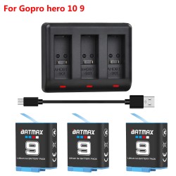 BATMAX - bateria de iões de lítio de 1780mAh - com carregador - para GoPro Hero 9/10