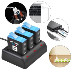 BATMAX - bateria de iões de lítio de 1780mAh - com carregador - para GoPro Hero 9/10