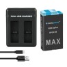 Bateria Li-ion de 1600mAh - recarregável - com carregador - para GoPro Hero Max