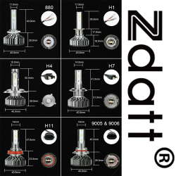 Luzes LED Zdatt - H1 H4 H7 H8 H9 H11 HB3 9005 9006 - lâmpadas de carro - 12000LM 100W 6000K 12V