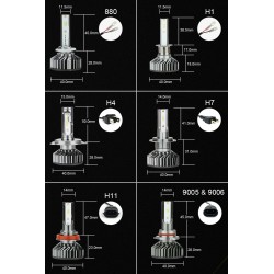Luzes LED Zdatt - H1 H4 H7 H8 H9 H11 HB3 9005 9006 - lâmpadas de carro - 12000LM 100W 6000K 12V