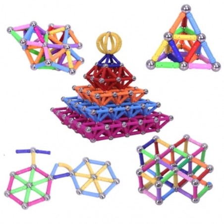Blocos de construção magnéticos - bastões magnéticos - bolas de metal - brinquedo faça você mesmo