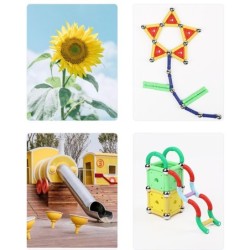 Blocos de construção magnéticos - quebra-cabeça colorido - varetas / bolas - brinquedo educativo