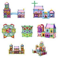 Blocos de construção magnéticos - quebra-cabeça colorido - varetas / bolas - brinquedo educativo