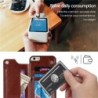Porta-cartões retrô - capa de telefone - capa de couro - mini carteira - para iPhone - preto