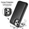 Porta-cartões retrô - capa de telefone - capa de couro - mini carteira - para iPhone - preto