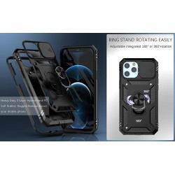 Capa protetora - capa da lente da câmera - pára-choques resistentes - suporte giratório 360 - para iPhone