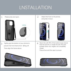 Capa protetora - capa da lente da câmera - pára-choques resistentes - suporte giratório 360 - para iPhone
