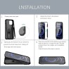 Capa protetora - capa da lente da câmera - pára-choques resistentes - suporte giratório 360 - para iPhone