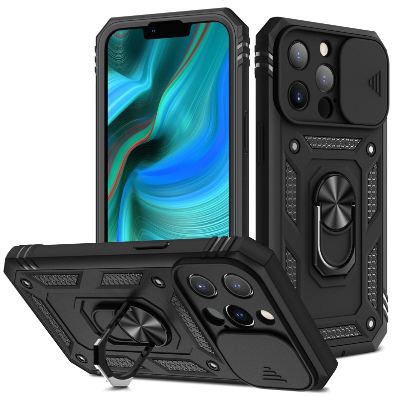 Capa protetora - capa da lente da câmera - pára-choques resistentes - suporte giratório 360 - para iPhone Capa protetora - capa da lente da câmera - pára-choques resistentes - suporte giratório 360 - para iPhone