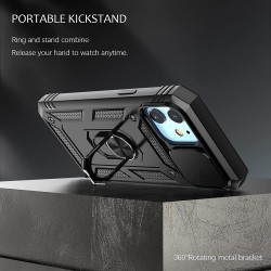 Capa protetora - capa da lente da câmera - pára-choques resistentes - suporte giratório 360 - para iPhone