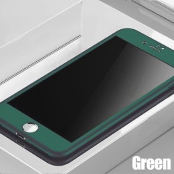 Capa completa Luxury 360 - com protetor de tela de vidro temperado - para iPhone - verde