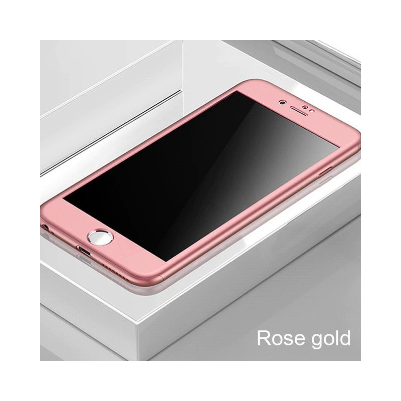 Capa completa Luxury 360 - com protetor de tela de vidro temperado - para iPhone - ouro rosa Capa completa Luxury 360 - com protetor de tela de vidro temperado - para iPhone - ouro rosa