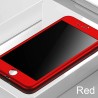 Capa completa Luxury 360 - com protetor de tela de vidro temperado - para iPhone - vermelho