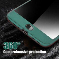 Capa completa Luxury 360 - com protetor de tela de vidro temperado - para iPhone - prata