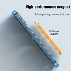 Magsafe wireless charging - transparent magnetic case - magnetic leather card holder - for iPhone - blackProtection