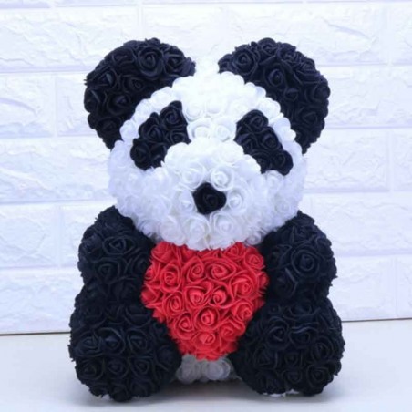 Urso panda - feito de rosas infinitas - ursinho rosa - 40cm