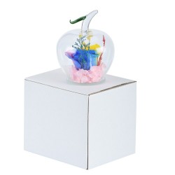 Rosa infinita em vidro em forma de maçã - feito à mão