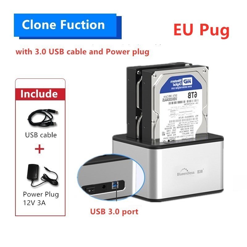5GBP - USB 3.0 - alumínio dual Bay - docking station - estojo HDD
