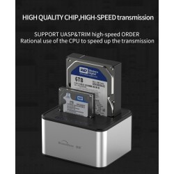 5GBP - USB 3.0 - alumínio dual Bay - docking station - estojo HDD