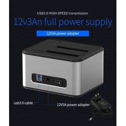 5GBP - USB 3.0 - alumínio dual Bay - docking station - estojo HDD