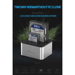 5GBP - USB 3.0 - alumínio dual Bay - docking station - estojo HDD