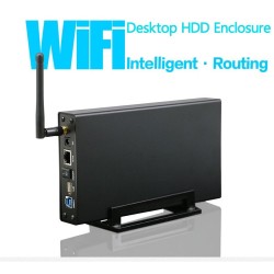 Case externo de alumínio - Roteador Nas WiFi - repetidor - 300mbps - Gabinete HDD3.5 Sata para USB 3.0