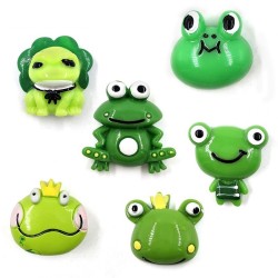 Imãs de geladeira decorativos - sapos verdes - 6 peças