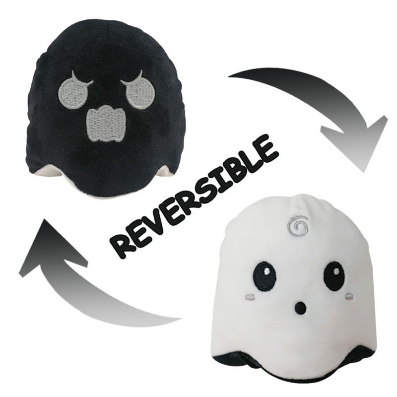 Boneca fantasma de Halloween - reversível - dupla face - brilha no escuro