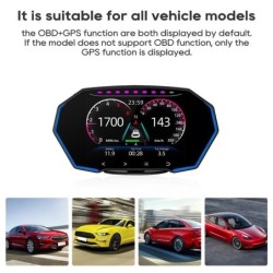 Multifunctional OBD2 GPS HUD - Head-Up - 4 inch LCD display - speedometer - water / oil temperatureDiagnosis