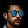 Óculos de sol redondos Steampunk - armação de metal - unissex