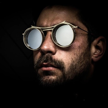 Óculos de sol redondos Steampunk - armação de metal - unissex