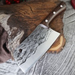 Faca de cozinha de aço carbono - faca de açougueiro / chef de cozinha - design derretido