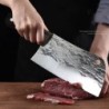 Carbon steel kitchen knife - butcher / kitchen chef knife - melted designSteel