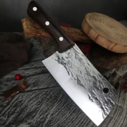 Carbon steel kitchen knife - butcher / kitchen chef knife - melted designSteel